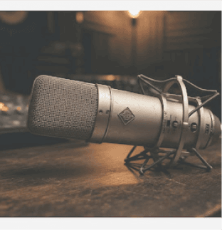 Studio microphone used for podcast audio recording
